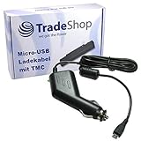 Premium Micro-USB 2A KFZ-Ladekabel 12V/24V mit TMC Antenne (1,1m Länge) für Tomtom Start 60 60m Europe Traffic Start 40 50 GO 40 50 60 500 5000 600 6000