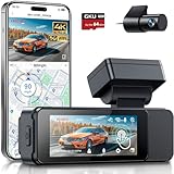 GKU Dashcam Auto Vorne Hinten, 4K/2,5K mit Touchscreen 3,18 Zoll, GPS 5G Wi-Fi Dash Cam, Dual Auto Kamera,64GB SD Karte,Parküberwachung,WDR,170° Weitwinkel,G-Sensor,Loop-Aufnahme,Max 256GB